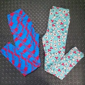Lularoe Rhino and Woodland Creatures OS leggings